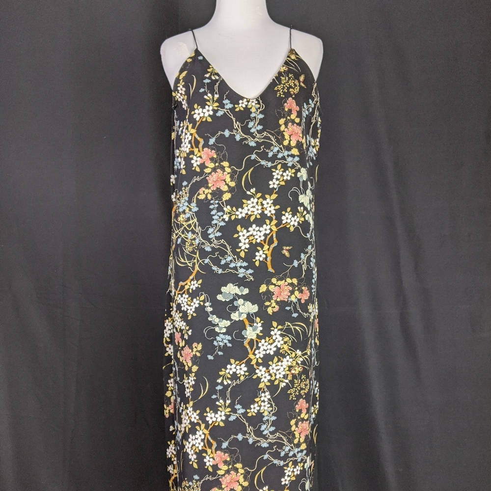 Flower print slip midi dress